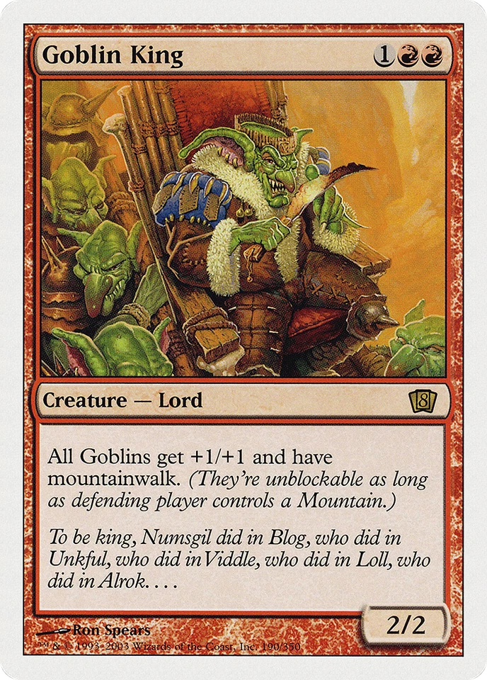 Goblin King #190 (HP) 8th Edition 8ED Magic MTG - Image 1 of 1