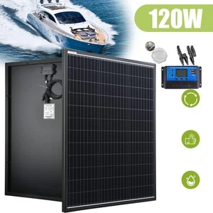 120W Mono Solar Panel Kit 12V USB 30A Controller Home Off-Grid RV Caravan Boat - Picture 1 of 13