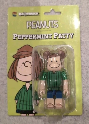 MEDICOM BEARBRICK CHARLIE BROWN PEANUTS PEPPERMINT PATTY 100% FIGURE NEW