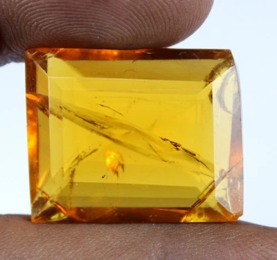 Zertifiziert Brasilianischer Gelblich Orange Citrin 35.55 Karat Smaragd Schliff - Bild 1 von 4