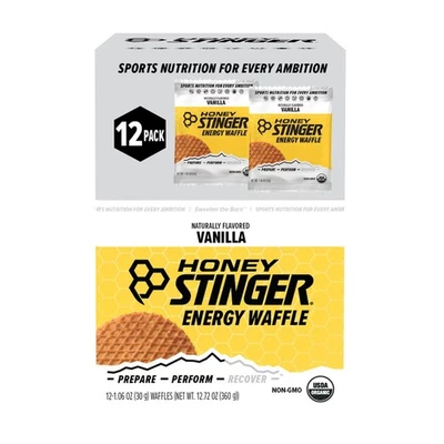 Waffle energético orgánico Honey Stinger, vainilla, sin cafeína 1,06 oz., 12 paquetes Foto 1 de 4
