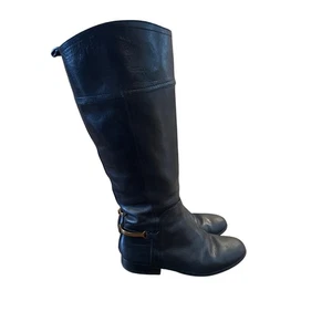 Botas de montar para mujer Tory Burch de cuero genuino negras. Talla 9 - Imagen 1 de 7
