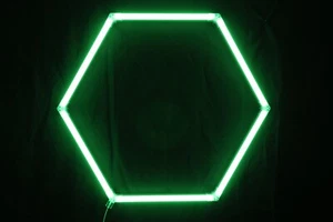 Green Hexagon LED Light - For Game Room, Studio, Arcade, Garage, Man cave - Picture 1 of 8