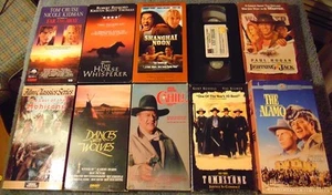 Lot of 10 WESTERN VHS Tapes - John Wayne Lee Marvin Robert Redford + - Imagen 1 de 1
