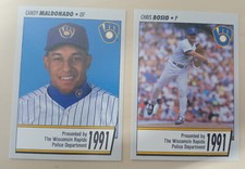 1991 Milwaukee Brewers Police Cards - Wisconsin Rapids Police Department