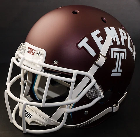 *CUSTOM* TEMPLE OWLS Schutt XP Football Helmet w/ EGOP Facemask Cover