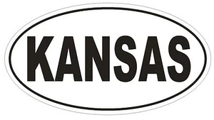 Kansas Oval Bumper Sticker or Helmet Sticker D2332 State Euro Oval - Picture 1 of 1