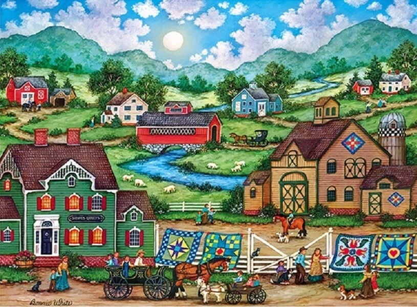Jigsaw Puzzle Americana Hope's Quilts Country Living 500 piece NEW 19"x14" - Image 1 of 1
