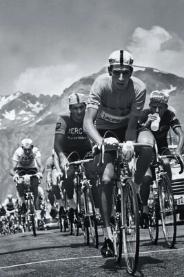 TOUR DE FRANCE Fotografía Vintage Blanco y Negro Bicicleta Arte - PÓSTER 20x30 Foto 1 de 4