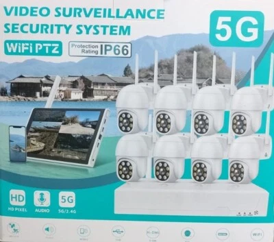 ZENCOCCO KIT videosorveglianza wireless 4g NVR 8CH Combo 8 telecamere HD WIFI PTZ 5MP ip6