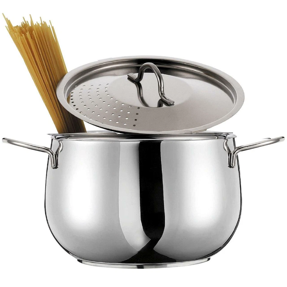 INOXRIV CUOCISCOLA PENTOLA PASTA cm 20 lt4,5 COPERCHIO FORATO INCASTRO induzione - Immagine 1 di 1