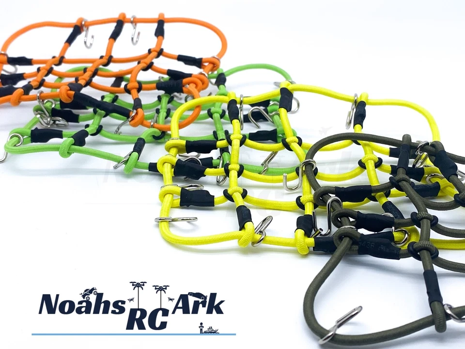 1/10 Scale Crawler Luggage Roof Rack Bungee Net For SCX10 Jeep CC01 Red Black - Image 1 of 1