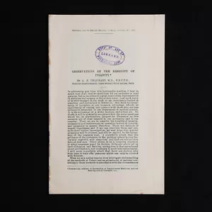 1905 Heredity of Insanity Booklet Perth Asylum - Picture 1 of 7