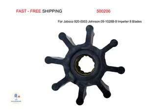 500206 For Jabsco 920-0003 Johnson 09-1028B-9 Impeller 8 Blades - Imagen 1 de 8