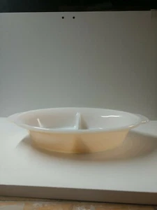 Plato de servir dividido vintage Anchor Hocking Fire King Peach Luster Ware #468 - Imagen 1 de 9