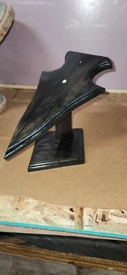 European Deer Skull Mount Plaque Table Pedestal Dark - Image 1 of 3