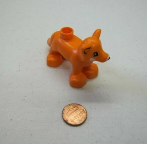 Lego Duplo ORANGE FOX Forest Animal Zoo Replacement Piece Black Markings - Picture 1 of 3