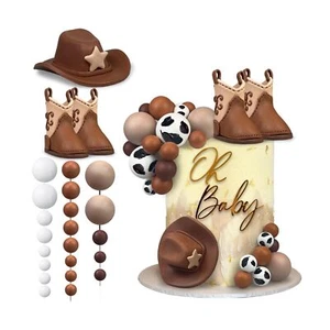 28PCS Cowboy Cake Decorations Cowboy Hat and Boot Cake Toppers Western Cowboy... - Picture 1 of 7