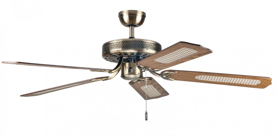 Ceiling fan without Lights Indoor Fan with Pull Cord 132 cm 52" Brass Fan Quiet - Image 1 of 1