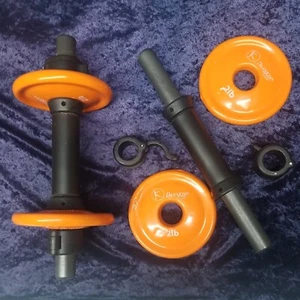 4 "Danskin Now" 2 Lb. Weight Dumbell Set 2 Bars 4 Clamps 12 lb Total Very Nice - Picture 1 of 12