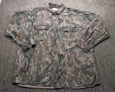 Camisa De Colección Años 80 Roble Mossy Follaje Completo Camuflaje Caza Abotonada Para Hombre XL WEAR Foto 1 de 4