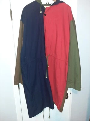 CHAQUETA LARGA KOMAN AÑOS 90 COLOR BLOCK con CAPUCHA Grande/XLarge Foto 1 de 4