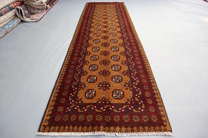 2x9 Traditional Bokhara Wool Runner – Warm Gold with Classic Medallion Design. - Picture 1 of 12