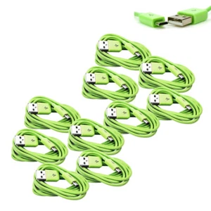 10X 3FT MICRO USB DATA SYNC CHARGER CABLE GREEN DROID HTC EVO ONE NEXUS KINDLE - Picture 1 of 1