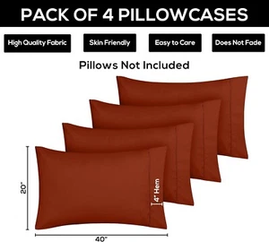 2 & 4 Pack Microfiber Pillow Case Ultra Soft Cooling Breathable Pillow Covers - Picture 1 of 24