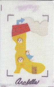 Arabella Needlepoint Printed 3 Children in a Shoe Design 14 Mesh White Canvas - Picture 1 of 1