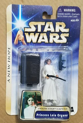 Star Wars Princess Leia Organa ANH Death Star Captive Saga Gold Figure 2004 New - Imagem 1 de 3