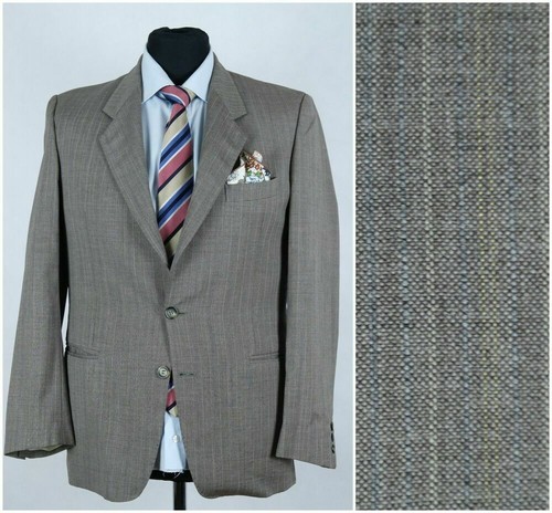 Giacca Cappotto Sportivo Uomo Italiano 40R UK Taglia VALENTINO Vintage A Righe Marrone