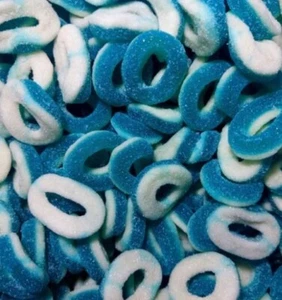 Fizzy Rings | Blue Raspberry Sweets | Loops Hoops Treats | Bulk Buy Bag | HALAL - Picture 1 of 6