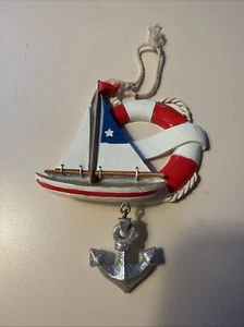 Segelboot Rettungsring Weihnachtsschmuck - Maritim Christbaumschmuck - Bild 1 von 3