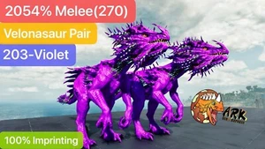 ark survival ascended pve Velonasaur Pair,2054%(270), 100% Imprinting 94-Teal - Picture 1 of 2