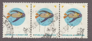 ARGENTINA stamp 1986 Sc#1559 25 cents Pinguins R#117 used 3 stamps - Picture 1 of 1