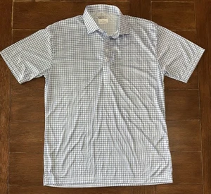NWOT Collars and Co Mens Large Shirt Dress Collar Golf Polo Blue Tattersall - Picture 1 of 3