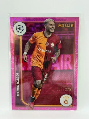 2023-24 Topps Merlin UEFA Mauro Icardi /275 Pink Mojo Refractor Galatasaray  - Image 1 of 2