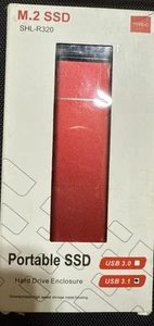 NEW USB 3.1 "Type C" M.2 SSD SHL-R320 Portable SSD Hard Drive Enclosure Red - Picture 1 of 2