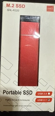 NEW USB 3.1 "Type C" M.2 SSD SHL-R320 Portable SSD Hard Drive Enclosure Red - Image 1 of 2