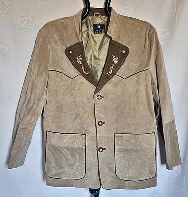 CHAQUETA VINTAGE ENZO SCAPATI TRAJES OKTOBERFEST DIRNDL CUERO PARA HOMBRE US40 EU50 Foto 1 de 4