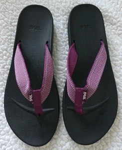 NWOT Sz 8 Women's Teva Flip Flops Sandals Purple & Turquoise  - Picture 1 of 6