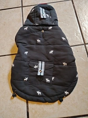 LuvGear Protect Me Alert Gray Moose Puffer Dog Jacket Cold Alert Technology - Image 1 of 4