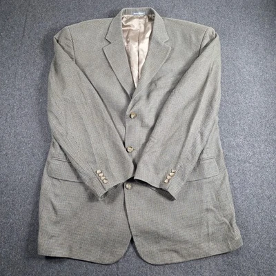 OSCAR DE LA RENTA Hombre 50L Lino Lana Pata de Gallo Deportivo Abrigo Traje Blazer Foto 1 de 4