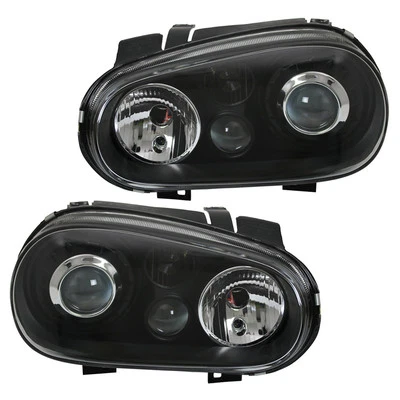 Design Scheinwerfer für VW Golf 4 IV Bj. 97-03 Schwarz + Nebelscheinwerfer NSW - Bild 1 von 4