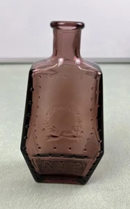 Vintage Wheaton NJ R. I. P. Sargflasche mit Kranz lila Glas 1971 - Bild 1 von 8
