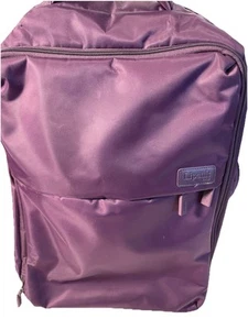 Lipault Luggage Foldable Plume Cabin Plum Purple Wheels abt 21" Carry On Rolling - Picture 1 of 11