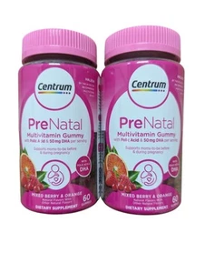 Centrum Prenatal Multivitamin 60 Gummies | DHA Folic Acid Pregnancy Support 1/26 - Picture 1 of 6