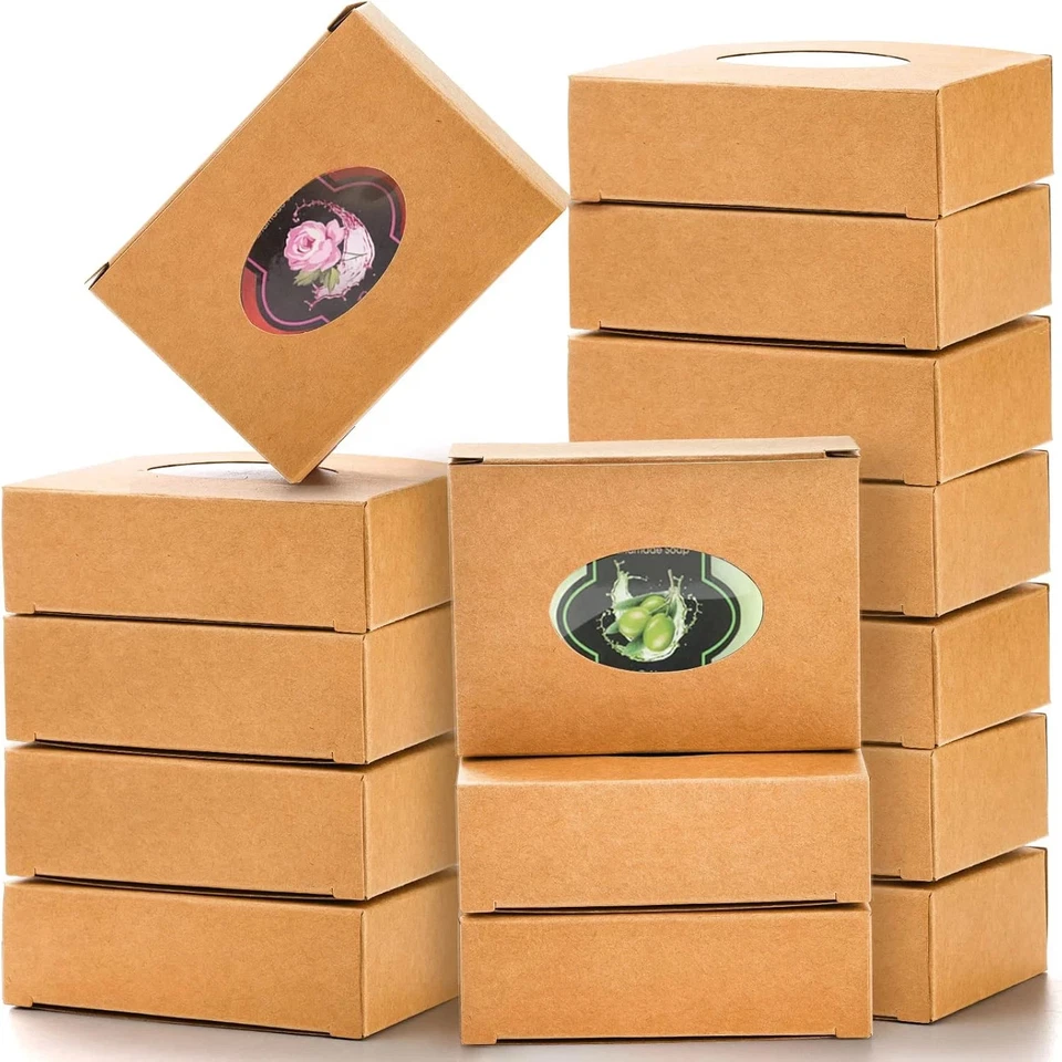 Коробки для мыла с прозрачным окном для мыла ручной работы, пекарни, лакомств упаковка 100 шт. - Изображение 1 из 4