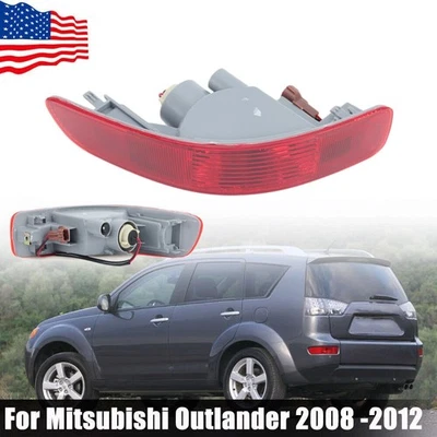 Luz reflectora parachoques trasero izquierdo conductor para Mitsubishi Outlander 2007-12 con bombillas Foto 1 de 4
